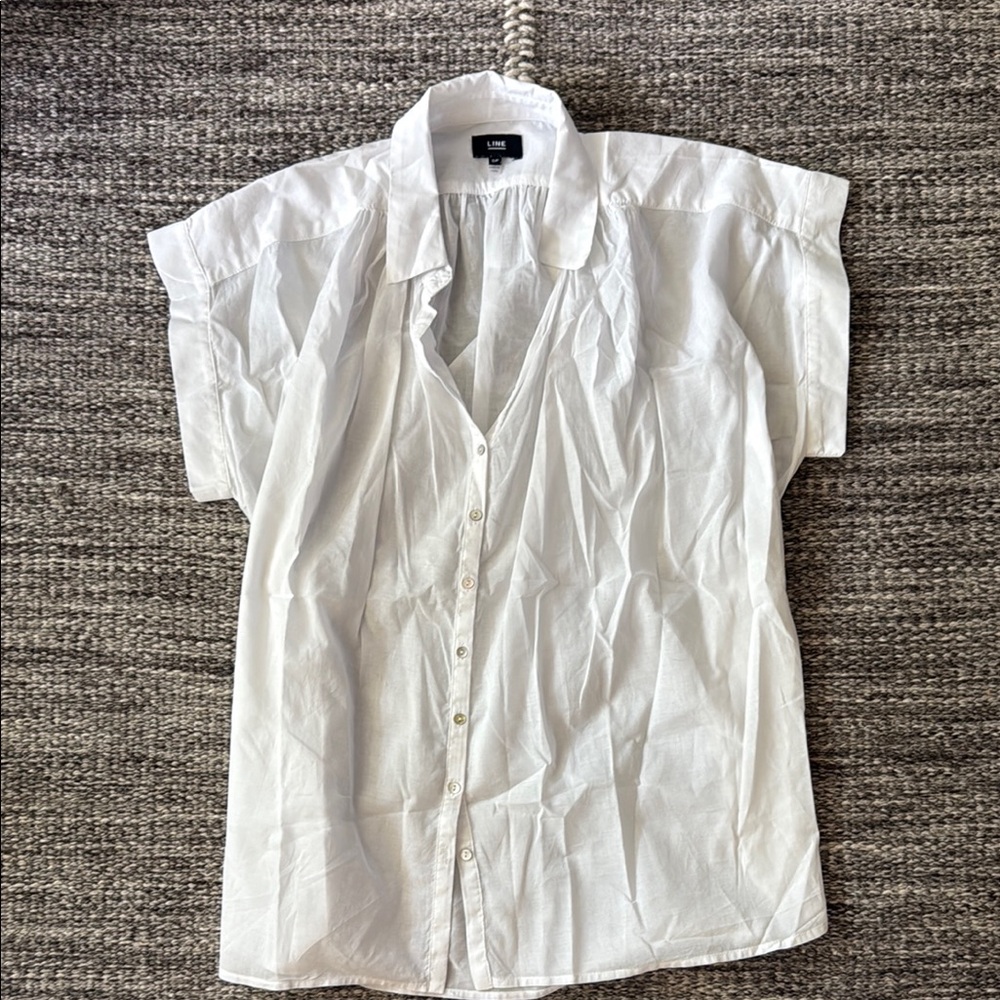 Line White Casual Button Down Shirt